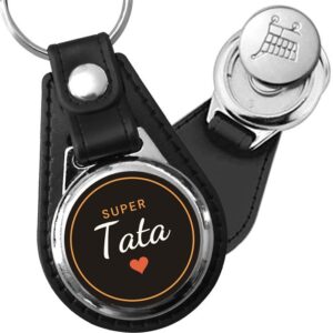 Porte-clés Super Tata en simili-cuir